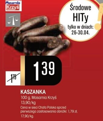 Chata Polska KASZANKA 100 g, Masarnia Krzyś oferta