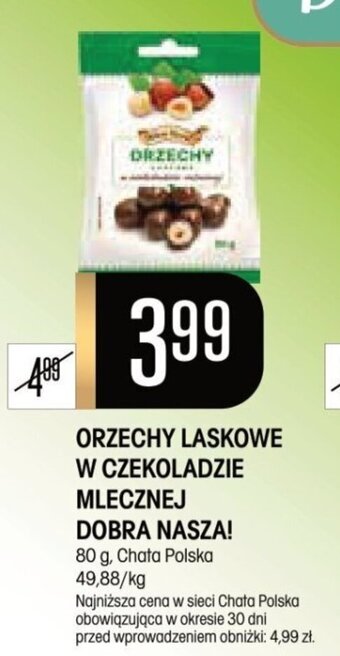 ORZECHY LASKOWE W CZEKOLADZIE MLECZNEJ DOBRA NASZA! 80 g