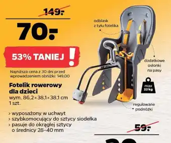 Netto Fotelik rowerowy dla dzieci wym. 86,2x38,1x38,1cm oferta