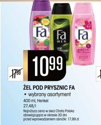 Chata Polska ŻEL POD PRYSZNIC FA 400 ml, Henkel oferta