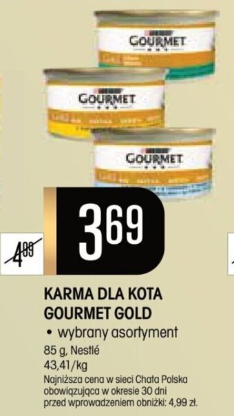 Chata Polska KARMA DLA KOTA GOURMET GOLD 85 g, Nestlé oferta