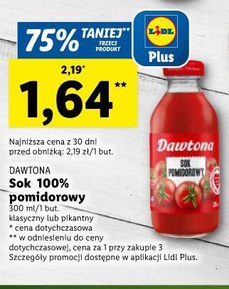 Lidl Sok pomidorowy pikantny dawtona oferta