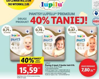 Lidl Pieluchomajtki 4 maxi lupilu pants premium oferta