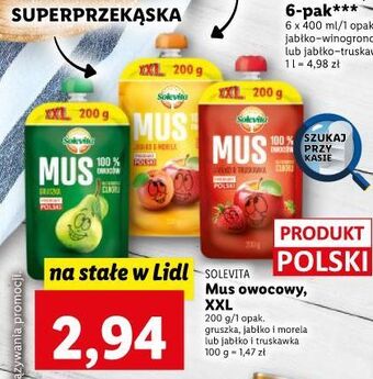 Lidl Mus jabłko morela solevita oferta