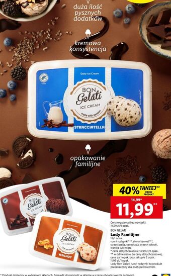 Lidl Lody rumowe z rodzynkami bon gelati oferta