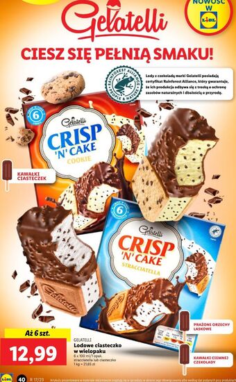 Lidl Lody crisp'n' cake cookie gelatelli oferta