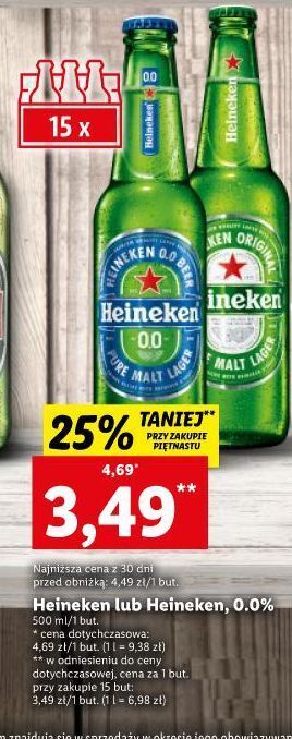 Lidl Piwo heineken 0.0% oferta