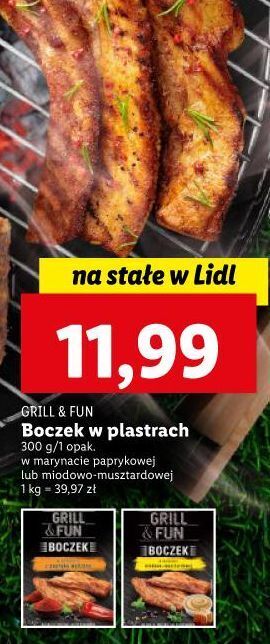 Lidl Boczek wieprzowy w marynacie paprykowej plastry grill and fun oferta