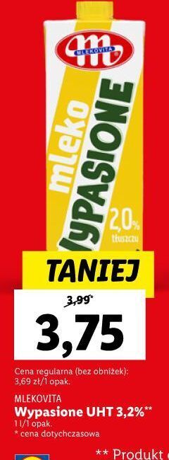 Lidl Mleko 2% mlekovita wypasione oferta
