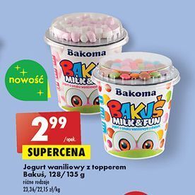 Biedronka Jogurt waniliowy bakoma bakuś milk & fun oferta