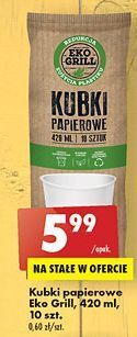 Biedronka Kubki papierowe 420 ml eko grill oferta