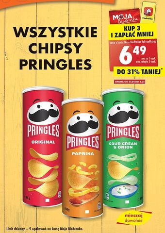 Biedronka Chipsy papryka pringles oferta