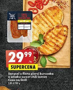 Biedronka Sznycel z fileta piersi kurczaka sweet chili lemon czas na grill oferta