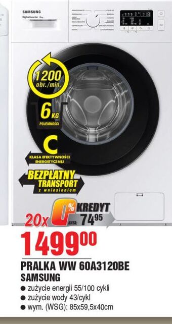 E.Leclerc Pralka ww60a3120be samsung oferta