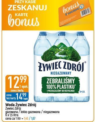 E.Leclerc Woda delikatnie musująca żywiec zdrój oferta