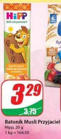 Dino Baton jabłka-brzoskwinie ze zbożami bio hipp owocowy przyjaciel oferta