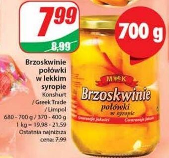 Dino Brzoskwinie połówki w lekkim syropie m&k oferta