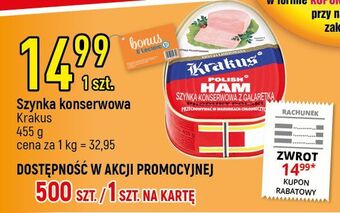 E.Leclerc Szynka konserwowa krakus animex oferta