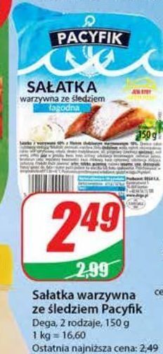 Dino Sałatka warzywna ze śledziem łagodna pacyfik oferta