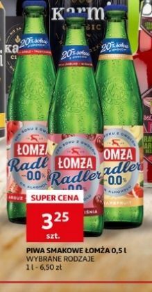 Auchan Piwo łomża radler 0.0% grejpfrut oferta