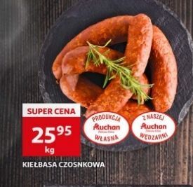 Auchan Kiełbasa czosnkowa z naszej wędzarni auchan oferta