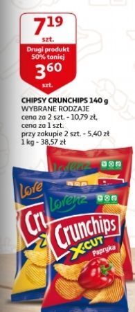 Auchan Chipsy ser-cebula crunchips x-cut oferta