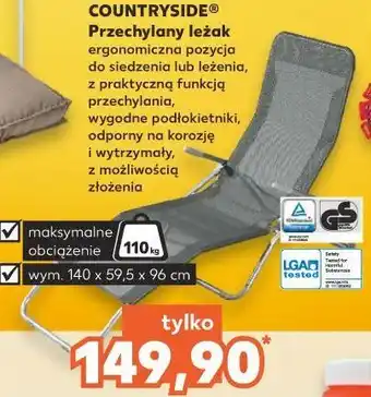 Kaufland Leżak przechylany 140 x 59.5 96 cm k-classic countryside oferta