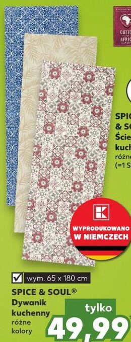 Kaufland Dywan kuchenny 65 x 180 cm spice&soul oferta