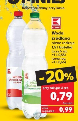 Kaufland Woda delikatnie gazowana k-classic oferta