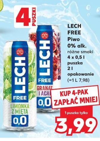 Kaufland Piwo lech free limonka z miętą oferta