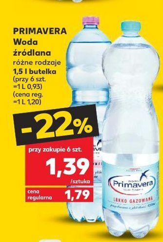 Kaufland Woda lekko gazowana primavera oferta