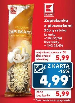 Kaufland Zapiekanka z pieczarkami k-classic oferta