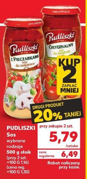 Kaufland Sos do makaronu z pieczarkami pudliszki oferta