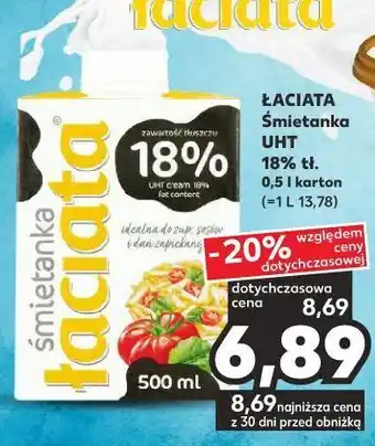 Kaufland Śmietanka 18 % łaciata oferta