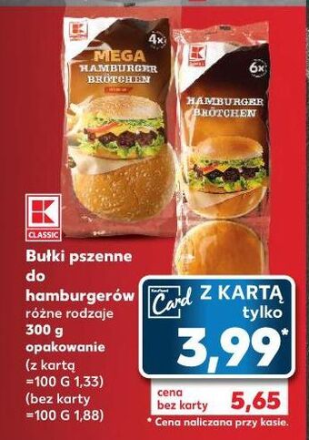 Kaufland Bułki pszenne hamburger mega k-classic oferta