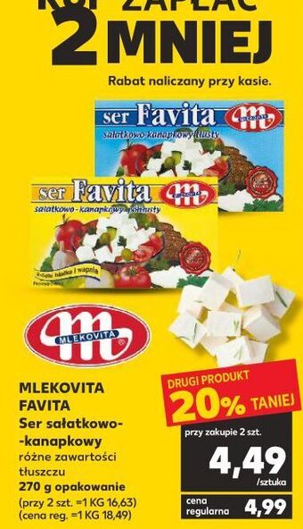 Kaufland Ser sałatkowo-kanapkowy 12 % mlekovita favita oferta