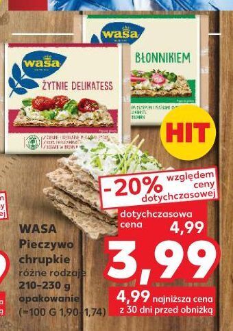 Kaufland Pieczywo chrupkie żytnie delikatess wasa oferta