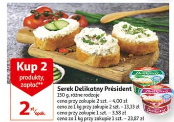 Auchan Twaróg delikatny z rzodkiewką president oferta