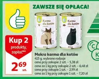 Auchan Karma dla kota z drobiem podniesiony kciuk oferta