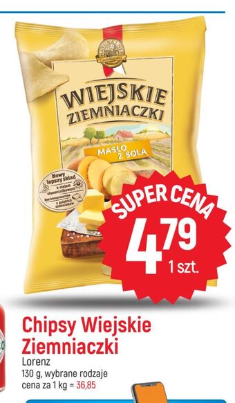 E.Leclerc Chipsy masło z solą lorenz wiejskie ziemniaczki oferta