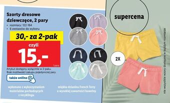 Lidl Szorty dresowe dziewczęce 122-164 pepperts! oferta