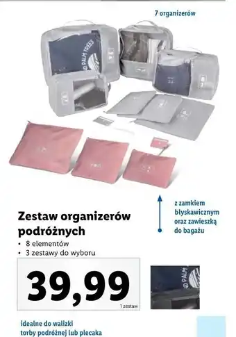 Lidl Zestaw organizerów podróżnych topmove oferta