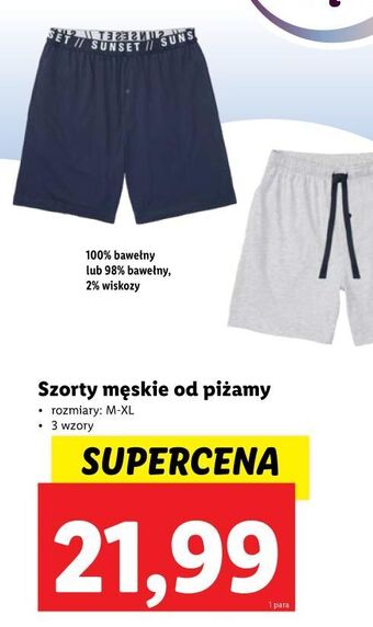 Lidl Szorty męskie m-xl livergy oferta