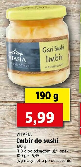 Lidl Imbir do sushi oferta