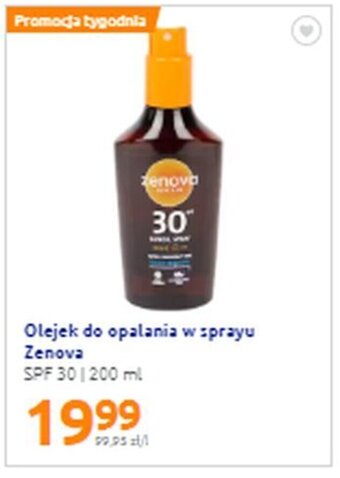 Action Olejek do opalania w sprayu Zenova SPF 30 | 200 ml oferta