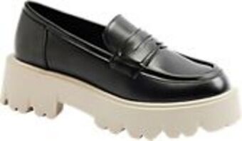 Deichmann Czarne mokasyny damskie na białej podeszwie oferta
