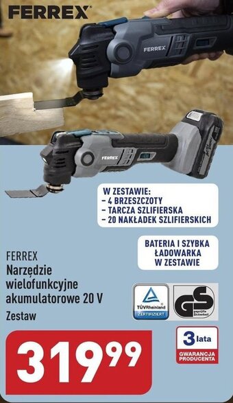 ALDI FERREX Narzędzie wielofunkcyjne akumulatorowe 20 V Zestaw oferta
