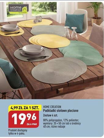 ALDI Home Creation Podkładki stołowe plecione Zestaw 4 szt. oferta