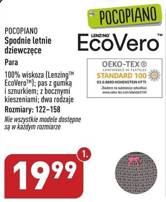 ALDI POCOPIANO Spodnie letnie dziewczęce oferta