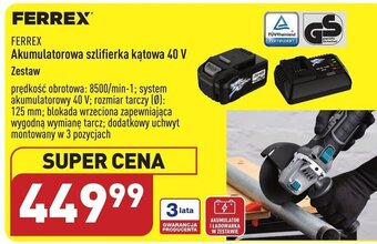 ALDI FERREX® Akumulatorowa szlifierka kątowa 40 V oferta